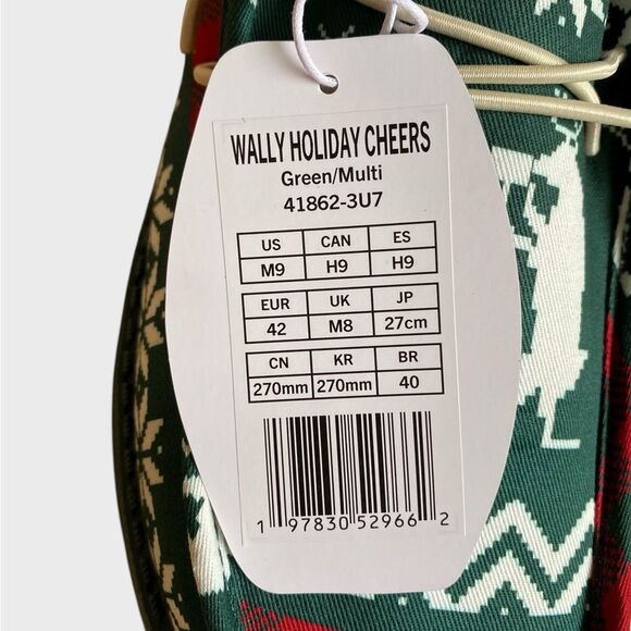 NWB Hey Dude Men\'s Wally Holiday Cheers Slip-On Shoes 9 Green/Multi Comfy Preppy main image 10